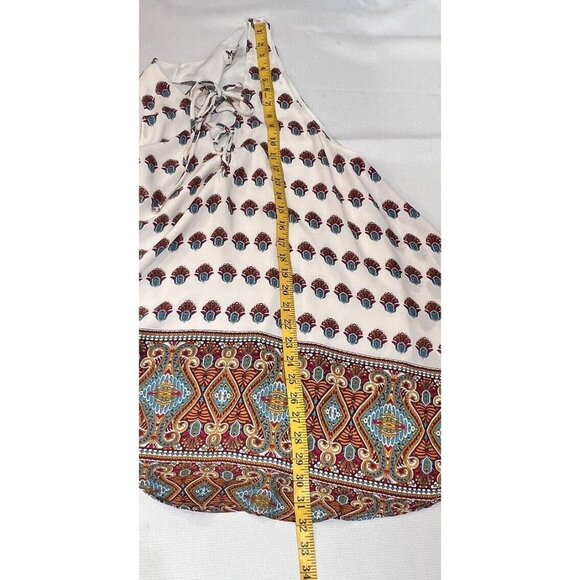 Show me your MuMu Rancho Mirage Lace Up Mini Dress Sz S Western Boho Aztec - Picture 8 of 12